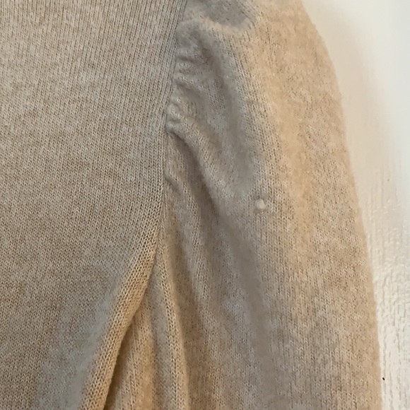 Zara Girl 13/14 Tan Sweater Puff Shoulder EUC Gold Rhinestones - Picture 7 of 13